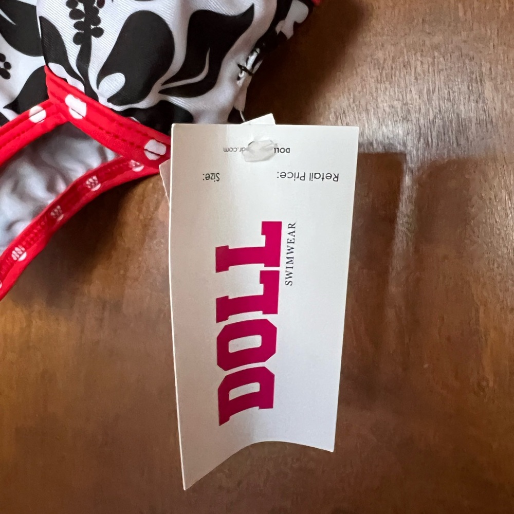 Dollcake Red and White Polka Dot Ruffled Bikini - Picture 4 of 6